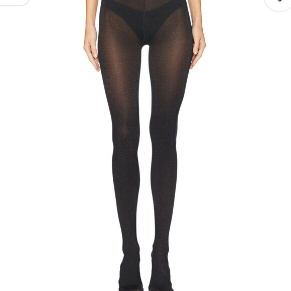 NWT Wolford Stardust Tights in Black Pewter - Picture 1 of 6